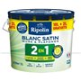 Peinture Murs et Plafonds 2 en 1 Blanc Satin Ripolin 10L + 2L gratuits