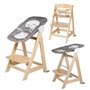ROBA Chaise Haute Évolutive Born Up 2 en 1 + Transat Inclinable - Sternenzauber - Des la Naissance - Bois Naturel