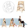 ROBA Chaise Haute Évolutive Born Up 2 en 1 + Transat Inclinable - Sternenzauber - Des la Naissance - Bois Naturel