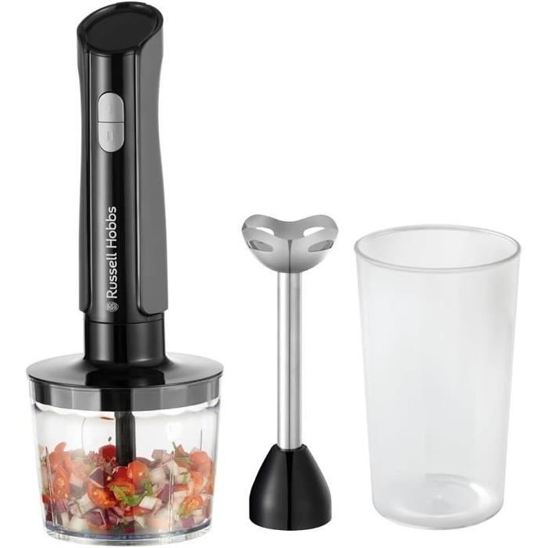 Mixeur plongeant 3 en 1 mixeur/hachoir/fouet - RUSSEL HOBBS - Desire Matte Charcoal - 500 W - 2 vitesses + Pulse - Noir
