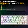 Clavier Gamer - The G-Lab - KEYZ TITAN - Mécanique (Switch Rouge) - Filaire - RGB - Blanc