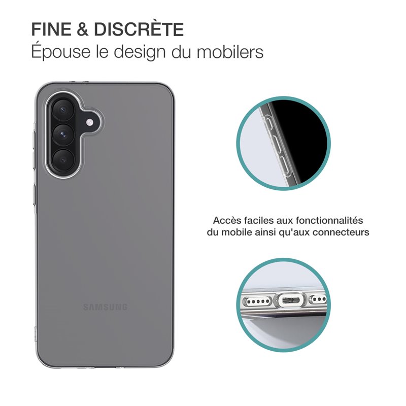 Image secondaire de Pack 2 en 1 Coque Samsung Galaxy A36 5G / A56 5G Souple Transparente + Protège écran 2.5D + SmartFrame - Certifié GRS Bigben