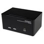 StarTech.com Switch Commutateur KVM USB 2 ports Sortie Vidéo DVI, Audio HUB USB 2.0 3 Écrans - 2 PC