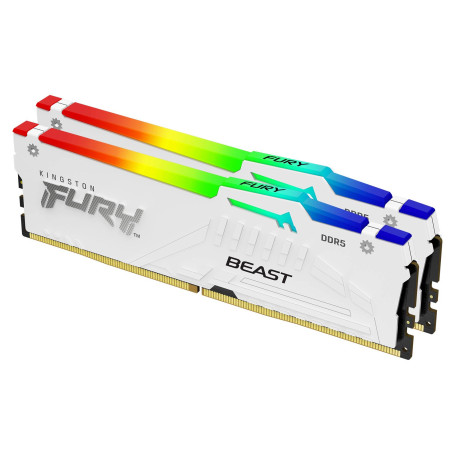 Kingston Technology FURY Beast 64 Go 5600 MT/s DDR5 CL36 DIMM (Kits de 2) White RGB EXPO