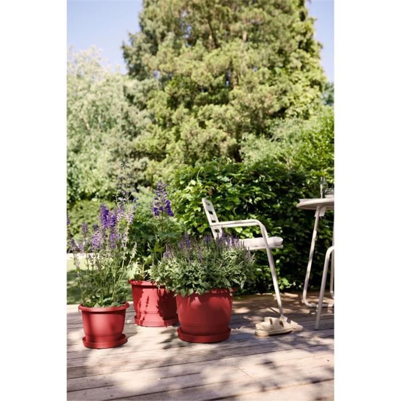 Image secondaire de Pot de fleurs - ELHO - Amiga Rond 47 - Rouge - Ø 47 x H 35 cm - Extérieur - 100% recyclé