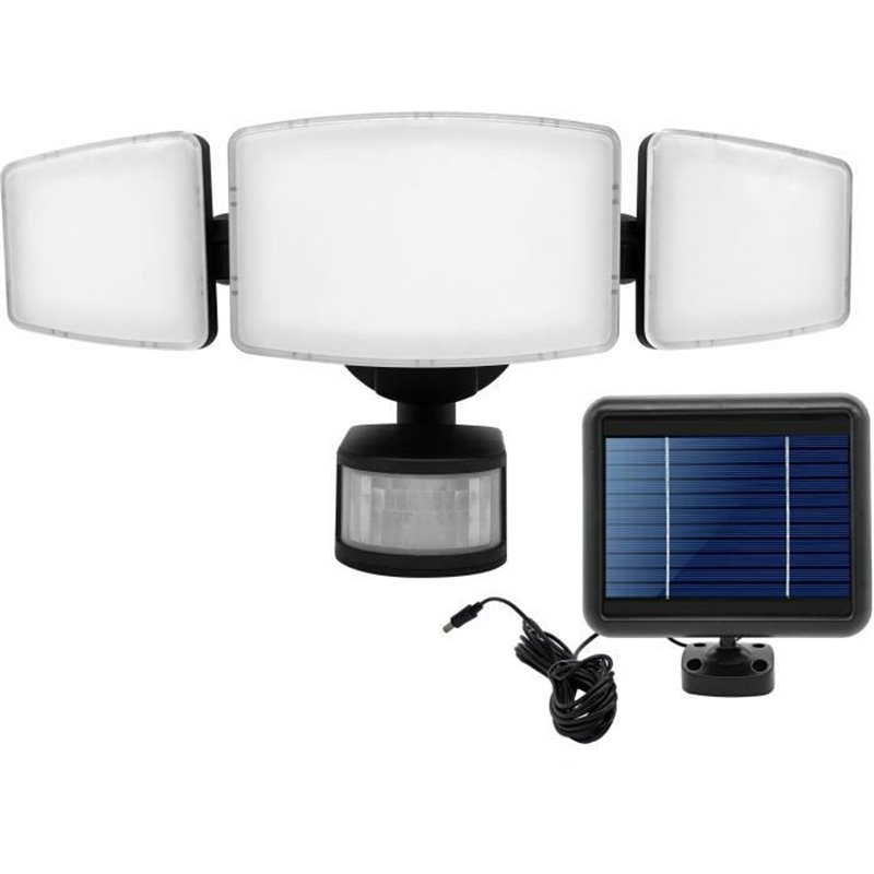 Image secondaire de Spot solaire a 3 tetes tres éclairante avec détecteur de présence - 1000LM - GALIX