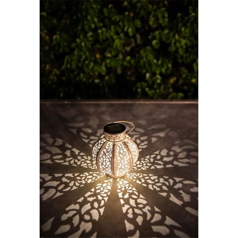 Lanterne métal vintage beige 10 Lumens H17cm - GALIX
