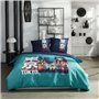 Parure de lit - TODAY - JAVA - 2 personnes - 240x220 cm - Coton - Imprimé Tokyo - Turquoise