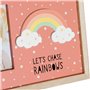 Cadre photo DKD Home Decor Arc-en-ciel Rose Blanc Enfant Bois MDF (25 x 1 x 16 cm) (2 Unités)