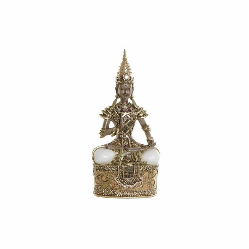 Figurine Décorative DKD Home Decor Doré Marron Buda Résine (13 x 7 x 27 cm)