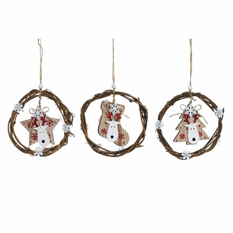 Décorations de Noël DKD Home Decor Bois (3 pcs) (14 x 1 x 18 cm)