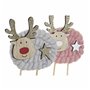 Décorations de Noël DKD Home Decor Polyester Bois (2 pcs) (10 x 4 x 16 cm)