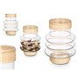 Bougeoir GiftDecor SG-29857 Transparent Naturel verre Rotin 18 x 24 x 18 cm (6 Unités)