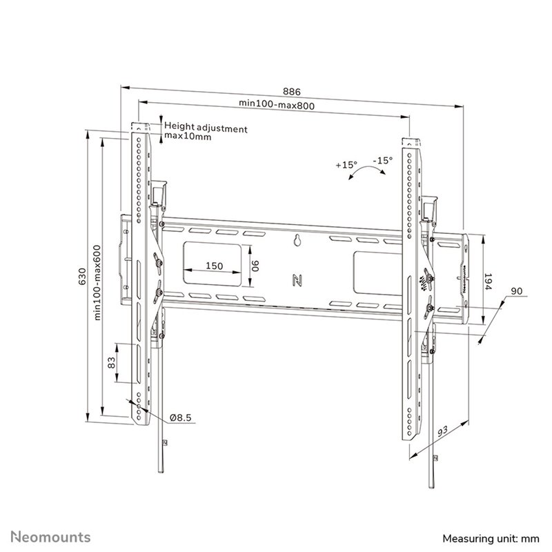 Image secondaire de Support de TV Neomounts WL35-750BL18 43