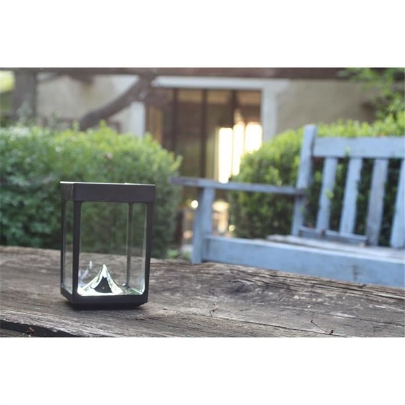 Image secondaire de Mini photophore solaire pour table - Parois en verre - Noir