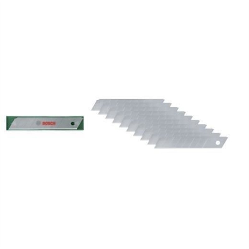 Bosch Set de 10 lames sécables 18 mm (acier SK5 haute qualité 7 parties sécables étui de rangement)