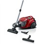 Nouveauté ! Aspirateur Traineau sans sac - BOSCH BGC41Q69  Serie 6 - 600 W - ProSilence - 70 dB - Capacité bac 2,4 L - Rouge