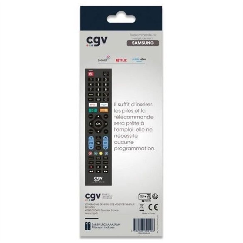 Image secondaire de Télécommande de remplacement - CGV - FIDELIO Samsung - Pour téléviseurs Samsung - Sans programmation - Prête à l'emploi