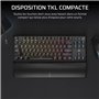 Clavier Gaming - CORSAIR - K70 Core TKL Wireless - RGB, Switchs MLX Red v2