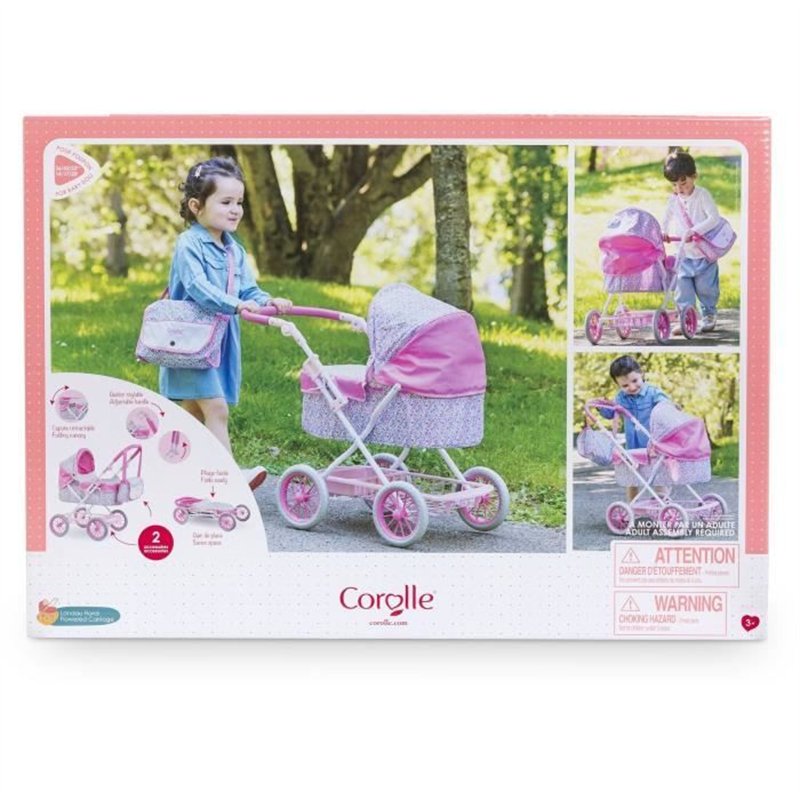 Image secondaire de Accessoires poupons - COROLLE - Landau Floral - pour poupons 36 a 52 cm - des 3 ans