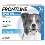 FRONTLINE 3 Pipettes antiparasitaires SPOT ON Chien - 10 a 20 kg - Puces, tiques, poux