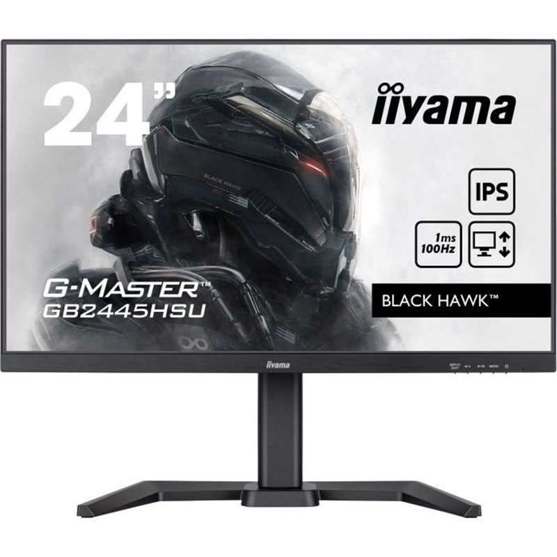 Écran PC - IIYAMA - GB2445HSU-B2 - 23,8 FHD - IPS - 100Hz - 1ms - HDMI/DP/USB HUB - Noir