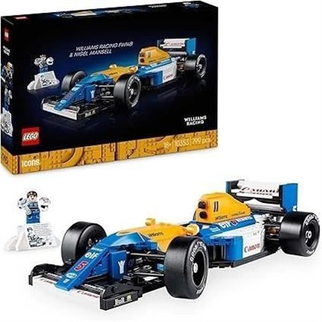LEGO Icons 10353 Williams Racing FW14B et Nigel Mansell - Voiture de course F1 pour adulte