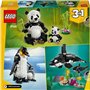 LEGO Creator 31165 3-en-1 Animaux sauvages : la famille de pandas Jeu pour fille des 8 ans