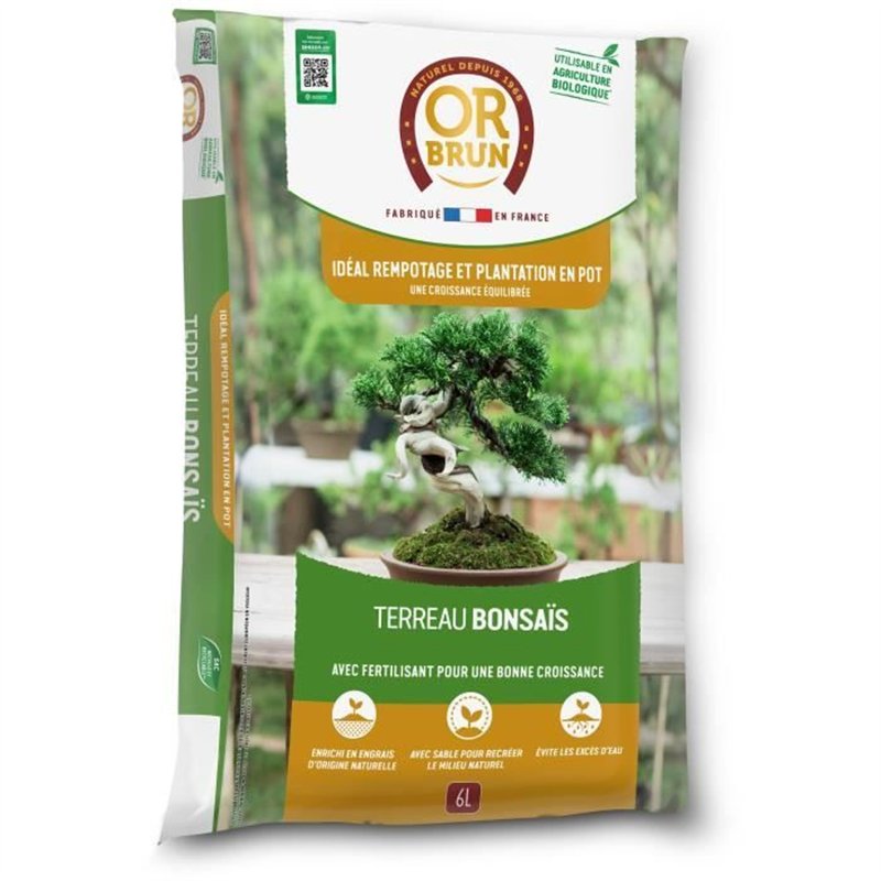 Terreau bonsais - OR BRUN - OBRTBON6U - 6L - Meilleur enracinement