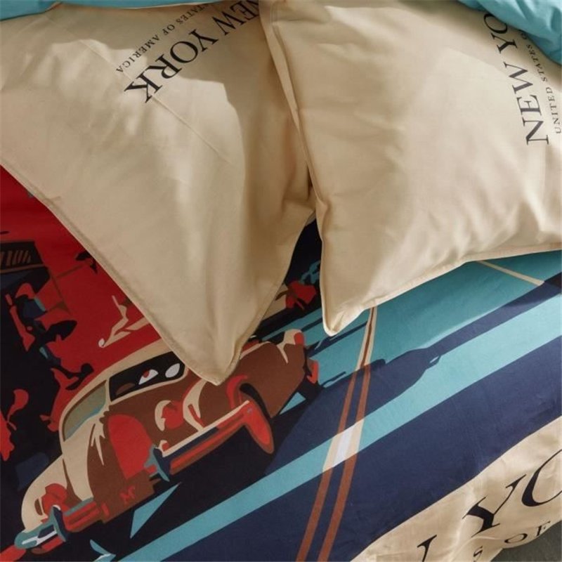 Image secondaire de Parure de lit - TODAY - JAVA - 2 personnes - 240x220 cm - Coton - Imprimé New York - Beige