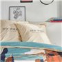 Parure de lit - TODAY - JAVA - 2 personnes - 240x220 cm - Coton - Imprimé New York - Beige