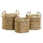 Set de basket DKD Home Decor Bambou Tropical Joncs (35 x 35 x 30,5 cm) (3 Pièces)