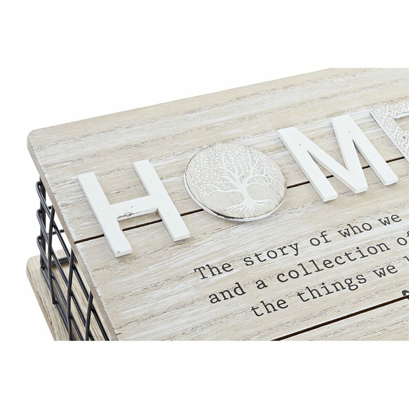 Image secondaire de Boîte Décorative DKD Home Decor Naturel Noir Métal MDF (25 x 25 x 12 cm)