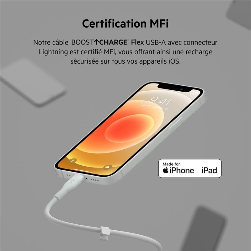 Image secondaire de Câble Lightning Belkin CAA008BT3MWH Blanc