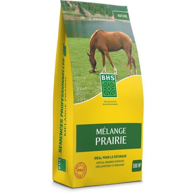 Gazon - BHS - Mélange Prairie 5kg | 500m² | Pour zones extensives et pâturage | Installation rapide, résistant, sans entretien.