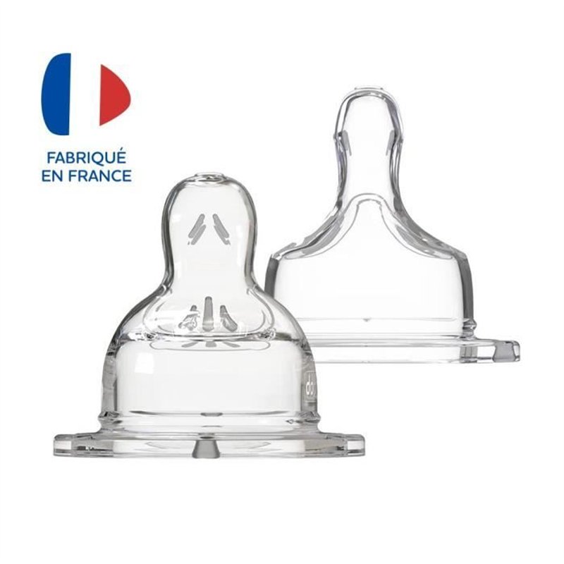 Tétine plate anti-coliques Dodie Sensation+ col large débit 1 pour bébé 0 mois