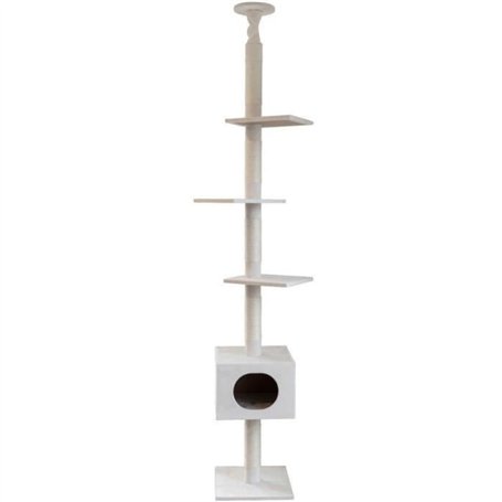 KERBL - Arbre a chat FERDI - 38 x 38 x 240 a 260 cm - Blanc - Sisal