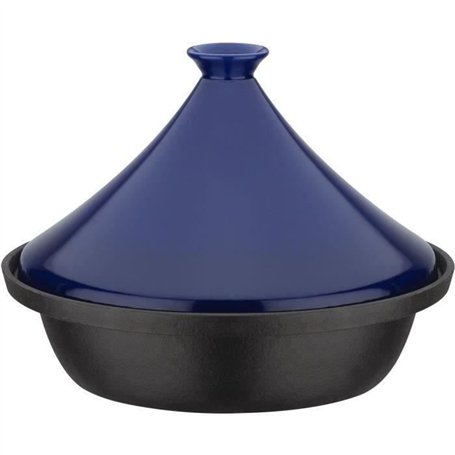 Tajine fonte massive - GSW - 30 x 22 cm - Couvercle céramique - Induction - Bleu