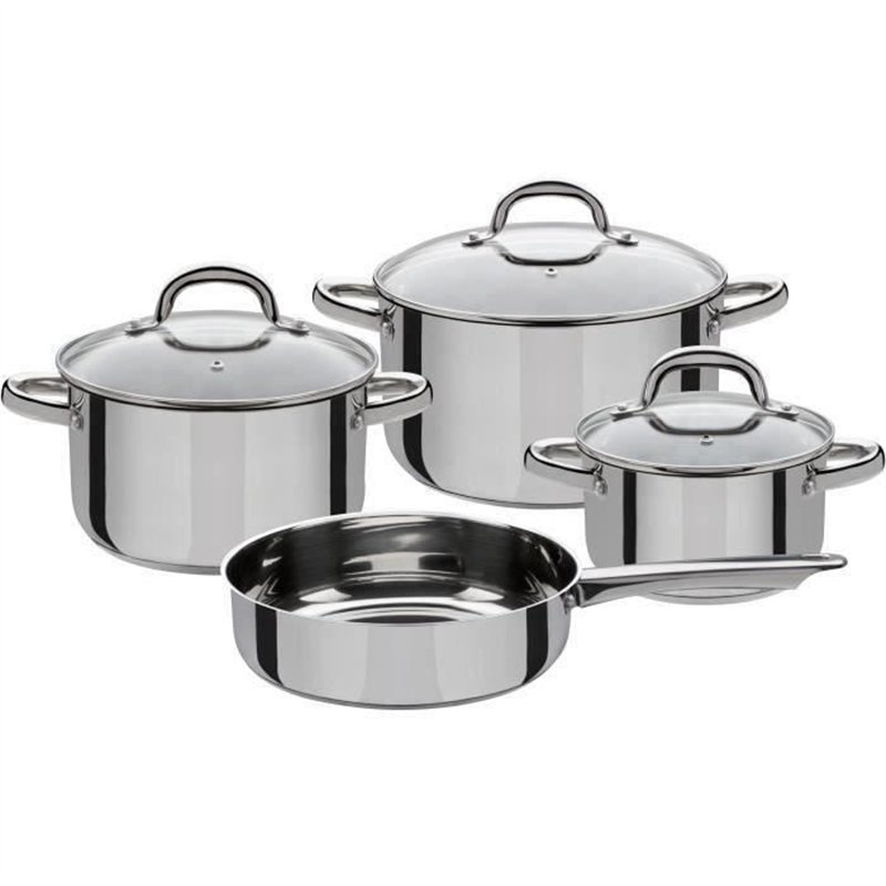 Set 4 pcs batterie de cuisine - GSW - MONTREAL - Induction - Acier inoxydable