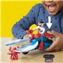 Play-Doh Captain America, coffret Moto tranchante avec figurine flexible, 3 accessoires et pâte a modeler, des 4 ans, Marvel
