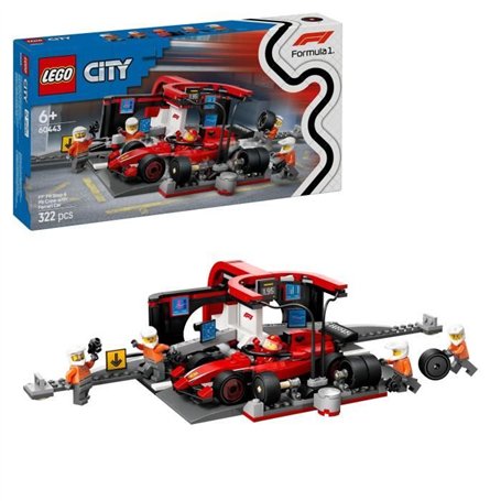 LEGO City 60443 Arret au stand de F1 avec voiture Ferrari - Jouet pour garçon des 6 ans