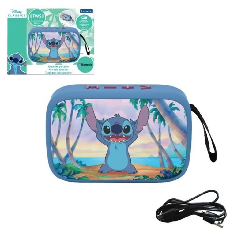 Enceinte Bluetooth portable Stitch avec finition en tissu