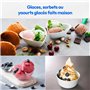 MEDION Machine a glace avec compresseur (convient pour la préparation de cremes glacées, yaourts glacés & sorbets, 1 litre, 100