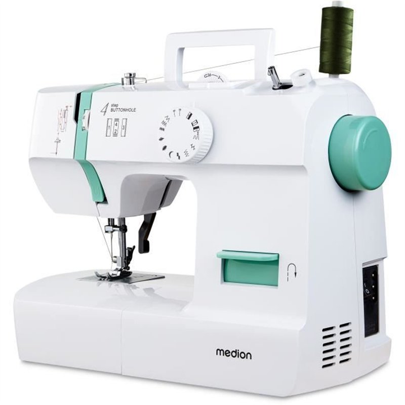Machine a Coudre - MEDION - SM 70 - 71W - 12 Points - 700 tr/min  LED - Turquoise