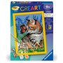 CreArt Kids 18x24cmChat et son compagnon le papillon, Kit de peinture par numéros Numéro d'Art,, Des 9 ans, 25813, Ravensburger