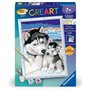 CreArt Kids 18x24cm Doux bisous de Husky, Kit de peinture par numéros Numéro d'Art, Des 7 ans, 25829, Ravensburger