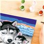 CreArt Kids 18x24cm Doux bisous de Husky, Kit de peinture par numéros Numéro d'Art, Des 7 ans, 25829, Ravensburger
