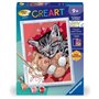 CreArt Kids 18x24cm Chaton et son nounours, Kit de peinture par numéros Numéro d'Art, Des 9 ans, 25838, Ravensburger