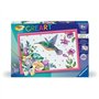 CreArt Kids 31x21cm Colibri et fleurs exotiques, Kit de peinture par numéros Numéro d'Art, Des 7 ans, 25851, Ravensburger