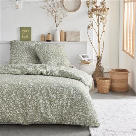 Parure de lit - TODAY Crazy - Imprimé Floral - 2 personnes - 220 x 240 cm - Vert